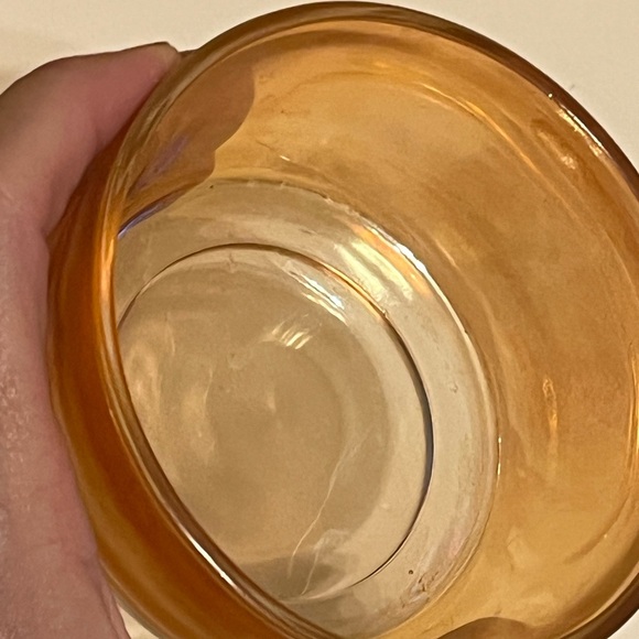 Vintage Jeanette Marigold Carnival Glass Scottie Dog Candy- Trinket -Powder-Dish - Picture 7 of 10